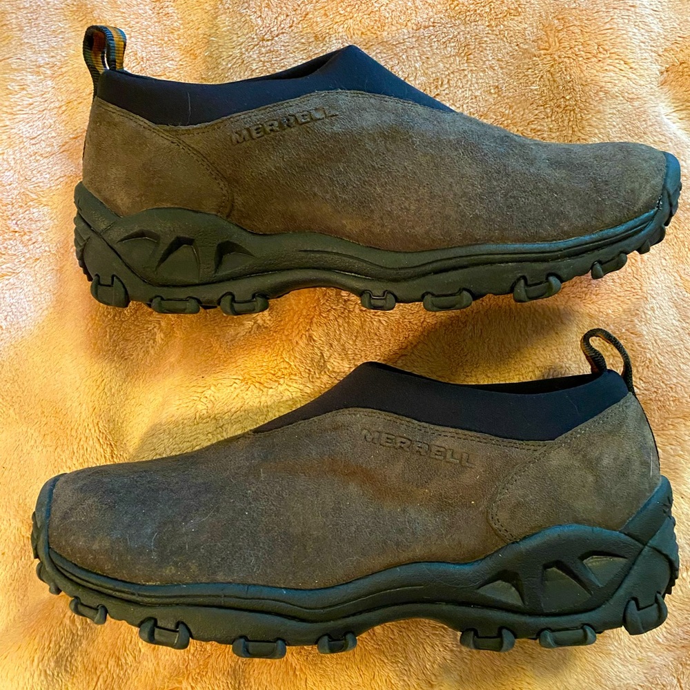 NWOB Mens Gray Merrells Slip on Hikers sz11